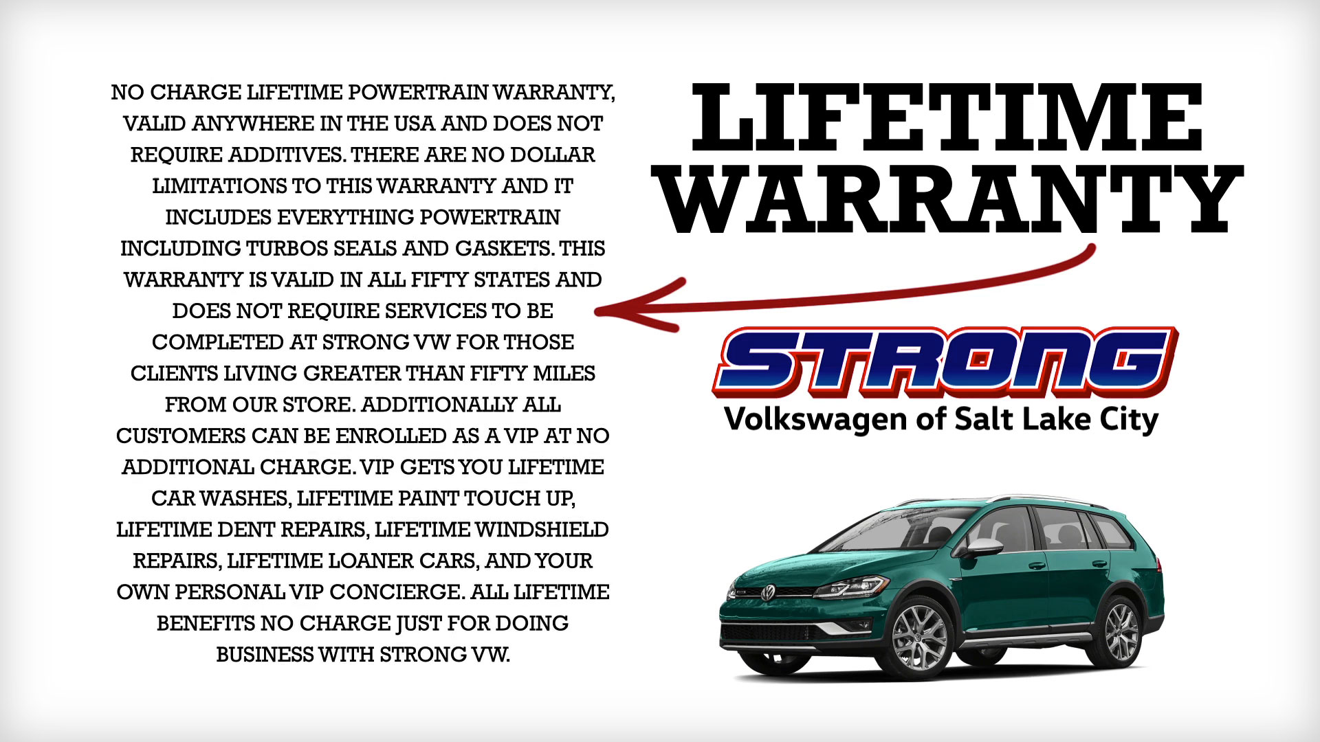 Strong VW Lifetime Warranty