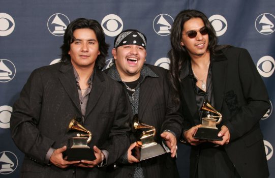 Garza brothers hold grammy's outside the event